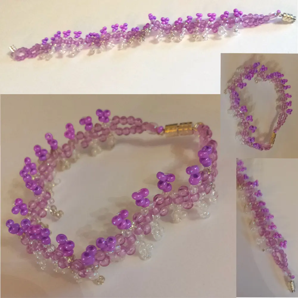 Bracelet en perle dégradé de violet