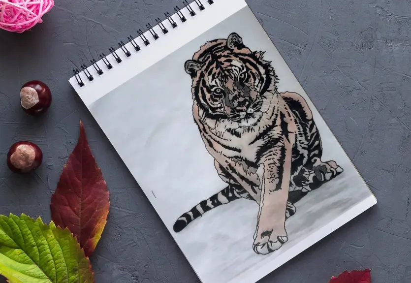 Mockup Dessin Tigre Tribal
