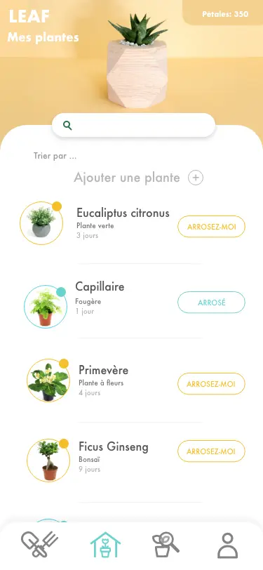 Page Mes plantes